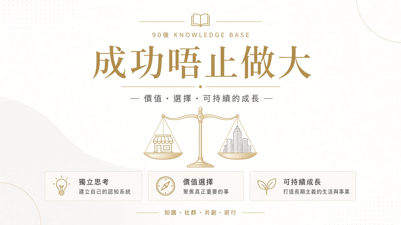 創業成功唔止做大：穩定收入同生活平衡都算數